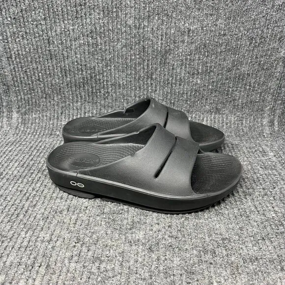 OOFOS OOahh Recovery Slide Sandals Black Women’s Size 6