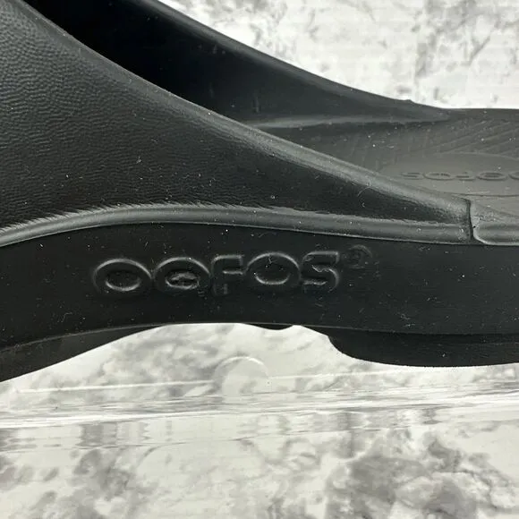Oofos Ooahh Recovery Slide Sandals Size M 9 W 11 Solid Black Rubber Slip On