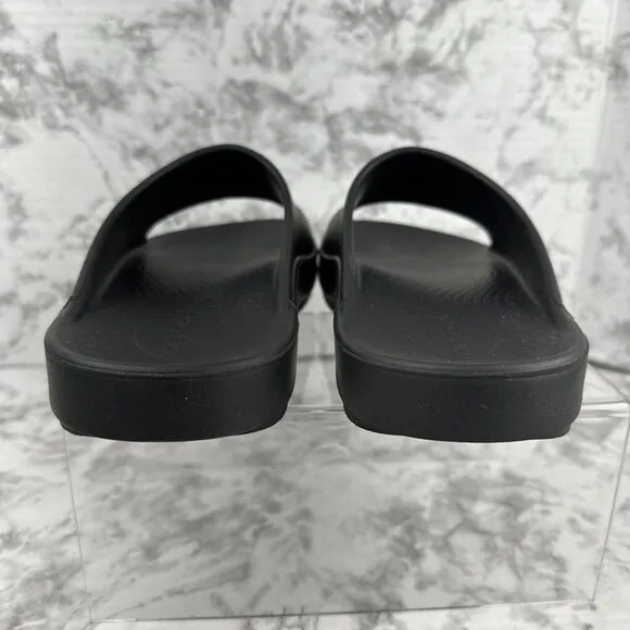 Oofos Ooahh Recovery Slide Sandals Size M 9 W 11 Solid Black Rubber Slip On