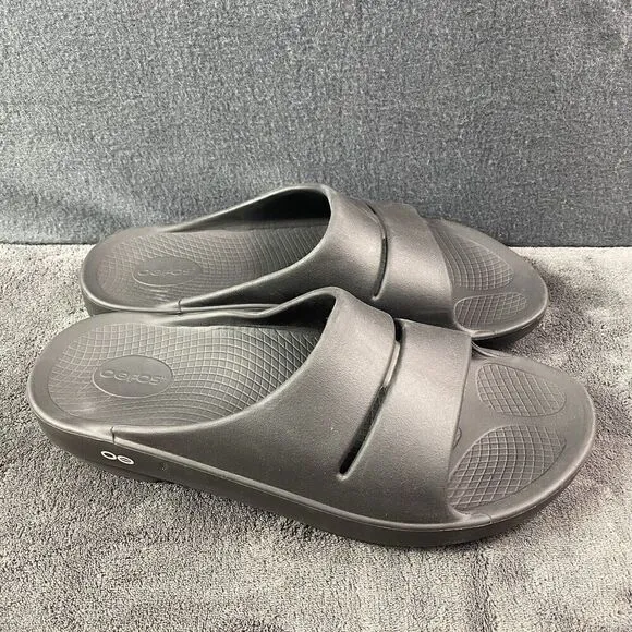 OOFOS OOahh Recovery Slides Sport Comfort Sandals Black Men’s Size 12 Women's 14