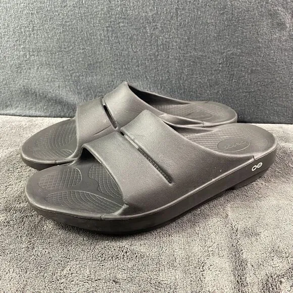 OOFOS OOahh Recovery Slides Sport Comfort Sandals Black Men’s Size 12 Women's 14