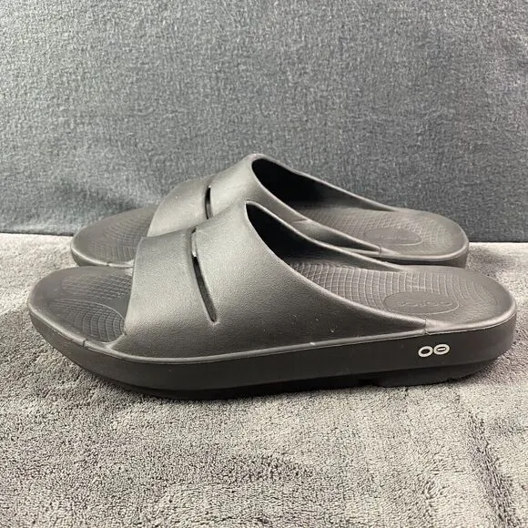 OOFOS OOahh Recovery Slides Sport Comfort Sandals Black Men’s Size 12 Women's 14