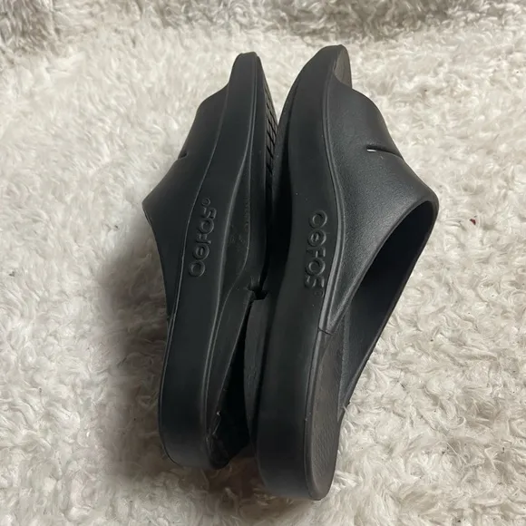 OOFOS OOahh Recovery Slides Sport Flex Black Sandals M SZ9 W SZ11