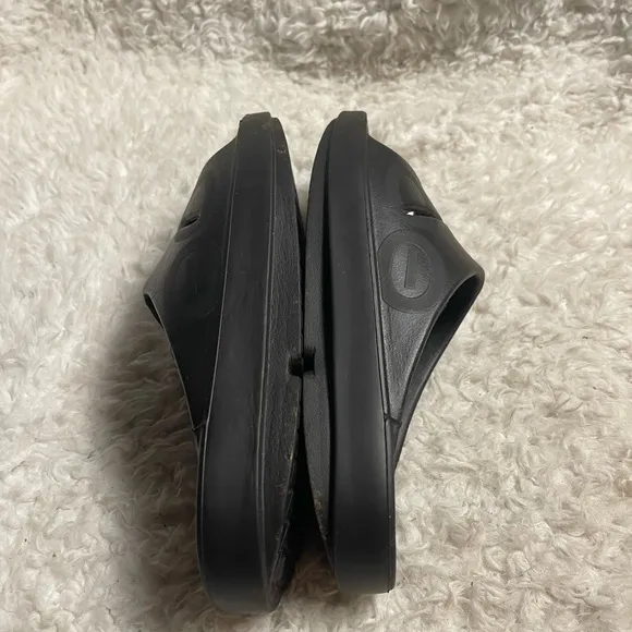 OOFOS OOahh Recovery Slides Sport Flex Black Sandals M SZ9 W SZ11