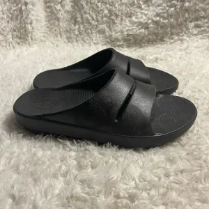 OOFOS OOahh Recovery Slides Sport Flex Black Sandals M SZ9 W SZ11