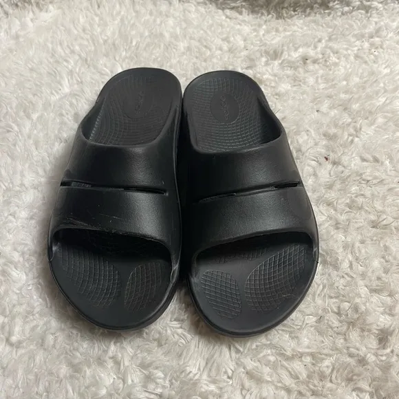 OOFOS OOahh Recovery Slides Sport Flex Black Sandals M SZ9 W SZ11