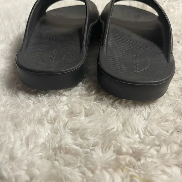 OOFOS OOahh Recovery Slides Sport Flex Black Sandals M SZ9 W SZ11