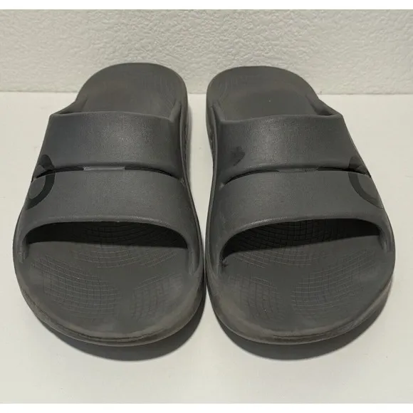 OOFOS OOahh Recovery Slip On Sandals Unisex Mens Sz 11 Womens Sz 13 Gray GUC