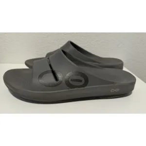 OOFOS OOahh Recovery Slip On Sandals Unisex Mens Sz 11 Womens Sz 13 Gray GUC