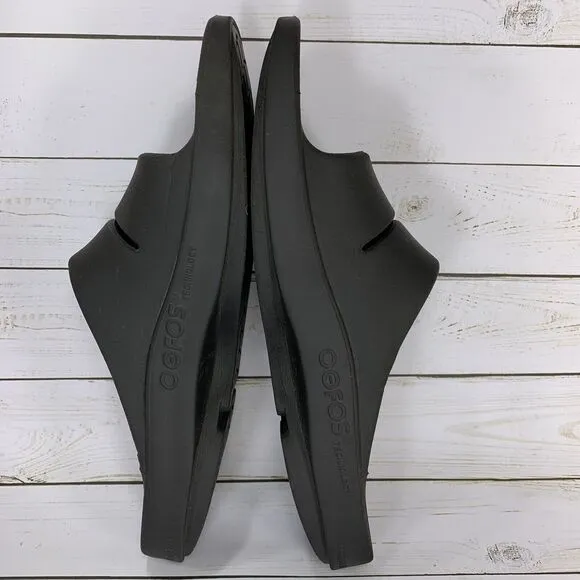 Oofos Ooahh Sandals Slides Mens Size 13 Black Comfort Recovery