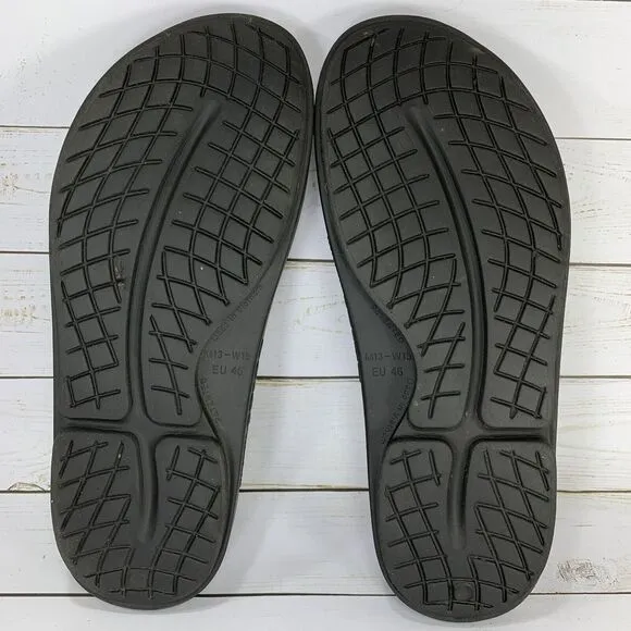 Oofos Ooahh Sandals Slides Mens Size 13 Black Comfort Recovery