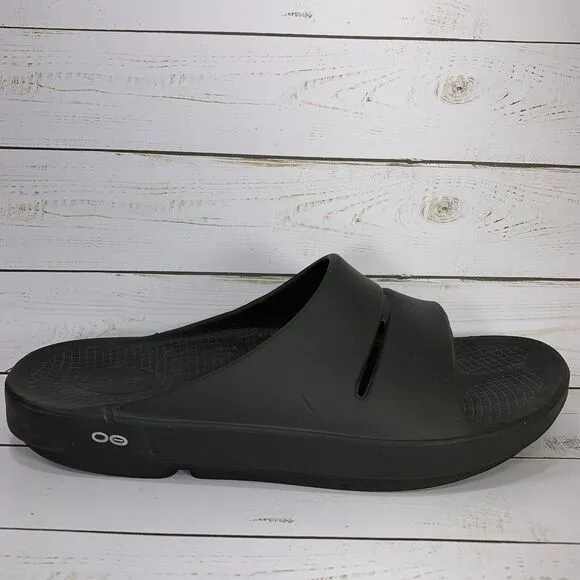 Oofos Ooahh Sandals Slides Mens Size 13 Black Comfort Recovery