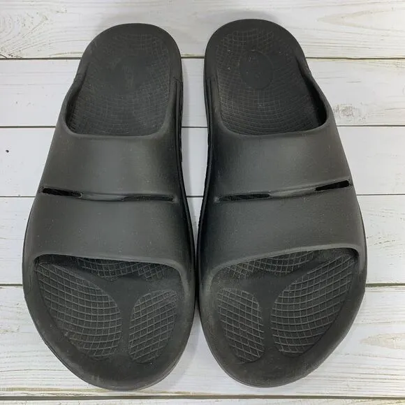 Oofos Ooahh Sandals Slides Mens Size 13 Black Comfort Recovery