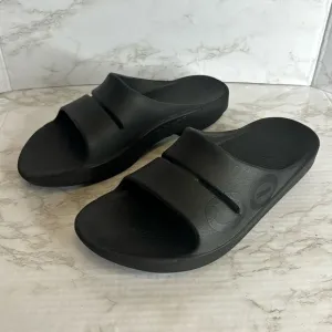 OOFOS OOahh Slide Recovery Sandals Black Mens Size 11