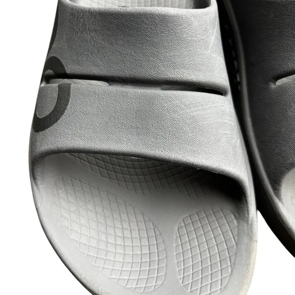 Oofos Ooahh Slide Sandals Mens Size 8 Gray Comfort Recovery Slides, Womens 10