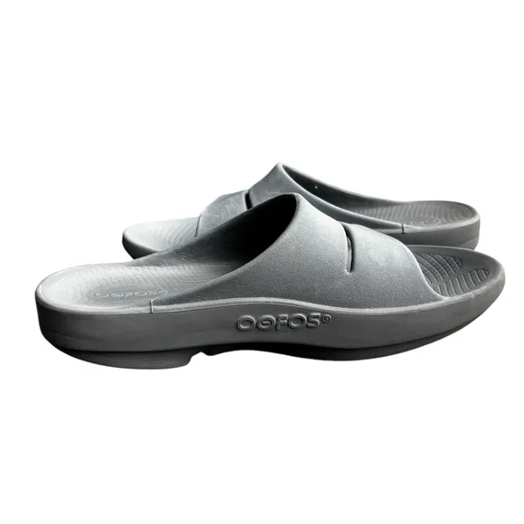 Oofos Ooahh Slide Sandals Mens Size 8 Gray Comfort Recovery Slides, Womens 10