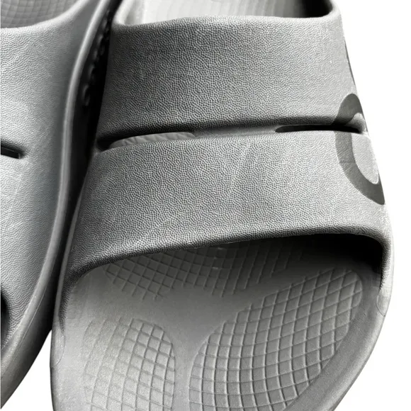 Oofos Ooahh Slide Sandals Mens Size 8 Gray Comfort Recovery Slides, Womens 10