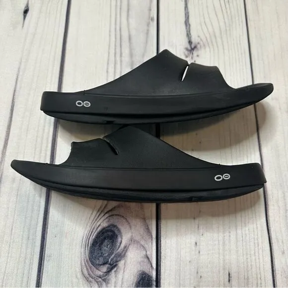 OOFOS Ooahh Slide Recovery Comfort Sandal Black  Men's 13 Excellent Condition