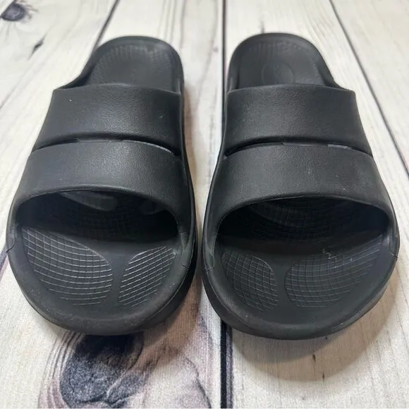 OOFOS Ooahh Slide Recovery Comfort Sandal Black  Men's 13 Excellent Condition