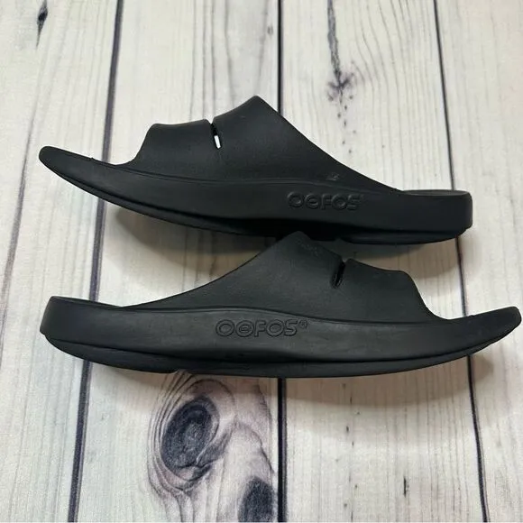 OOFOS Ooahh Slide Recovery Comfort Sandal Black  Men's 13 Excellent Condition