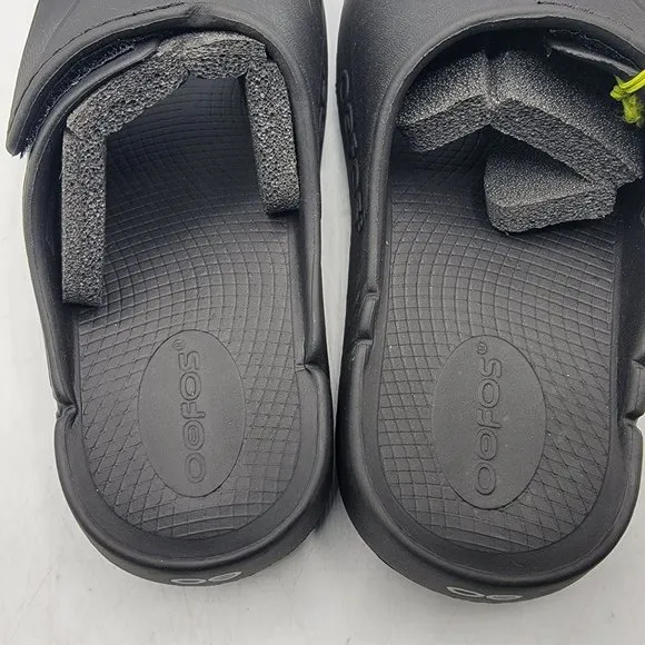 OOFOS OOahh Sport Flex Womens 6 Black Slide Recovery Sandals Lightweight Comfort