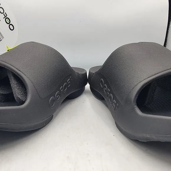 OOFOS OOahh Sport Flex Womens 6 Black Slide Recovery Sandals Lightweight Comfort