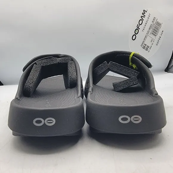 OOFOS OOahh Sport Flex Womens 6 Black Slide Recovery Sandals Lightweight Comfort