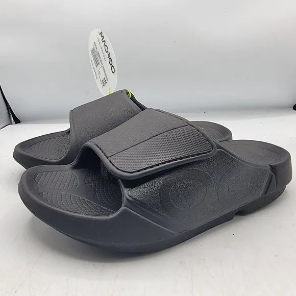 OOFOS OOahh Sport Flex Womens 6 Black Slide Recovery Sandals Lightweight Comfort