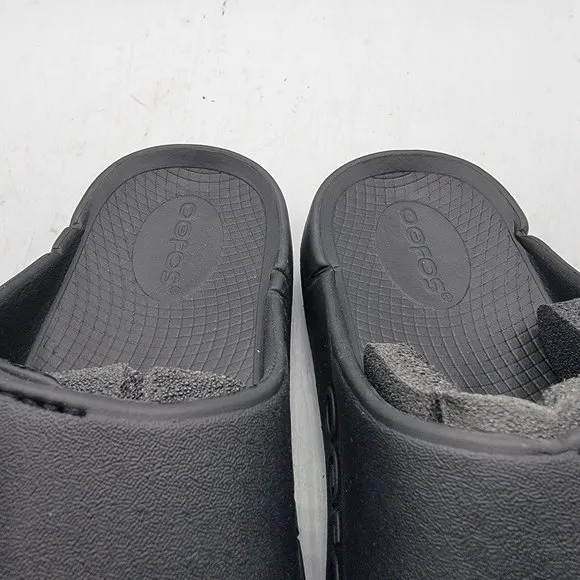 OOFOS OOahh Sport Flex Womens 6 Black Slide Recovery Sandals Lightweight Comfort