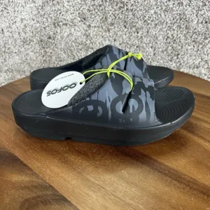 Oofos Ooahh Sport Flex Womens Size 5 Recovery Slides Sandals Camo Gray Black