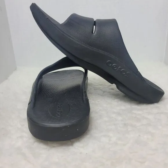 Oofos OOahh Sport Flex Mens Slide Size 9 Recovery Sandals Black