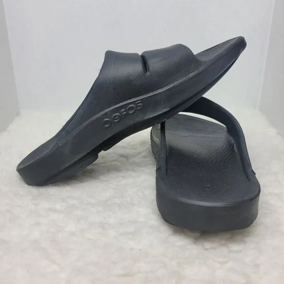 Oofos OOahh Sport Flex Mens Slide Size 9 Recovery Sandals Black