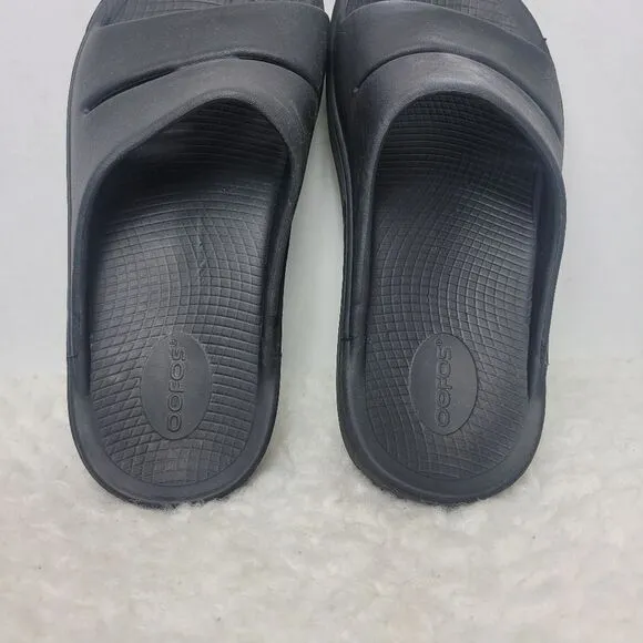 Oofos OOahh Sport Flex Mens Slide Size 9 Recovery Sandals Black