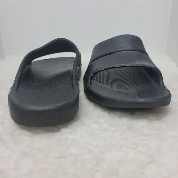 Oofos OOahh Sport Flex Mens Slide Size 9 Recovery Sandals Black
