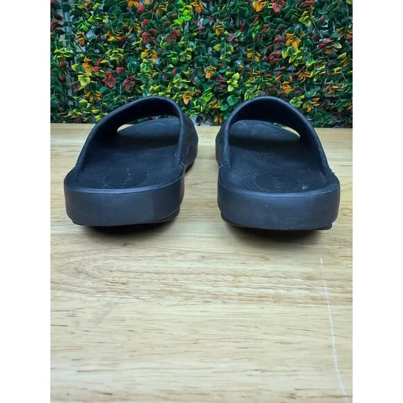 Oofos OOahh Sport Recovery Slides Sandals Flex Lightweight Black Mens 7 Womens 9