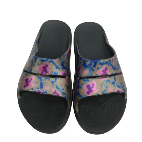 Oofos Ooahh Sport Slide Sandals Size EU 40 M 7 W 9 Kaleidoscope Recovery