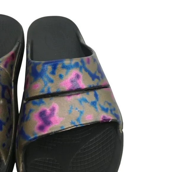 Oofos Ooahh Sport Slide Sandals Size EU 40 M 7 W 9 Kaleidoscope Recovery
