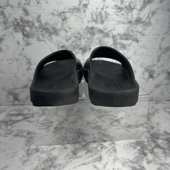 Oofos Ooahh Thick Recovery Slides Sandals Size Mens 7 Womens 9 Solid Black