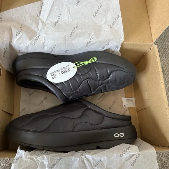 Oofos Oocoozie Thermo Mule NEW Mens Size 11.5 Black Casual Slip On Shoes $120