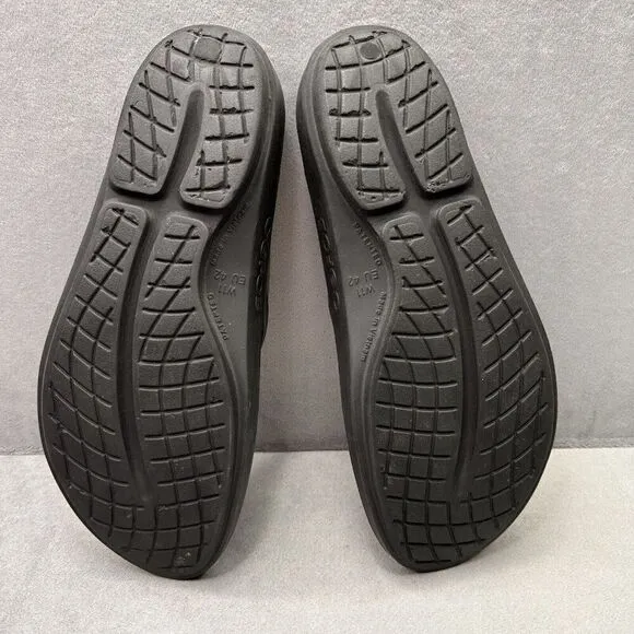 OOFOS OOlala Luxe Womens Size 11 Sandals Black Recovery Lightweight Sport Slides