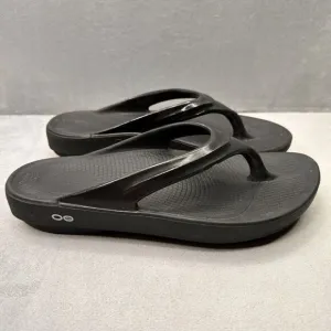 OOFOS OOlala Luxe Womens Size 11 Sandals Black Recovery Lightweight Sport Slides