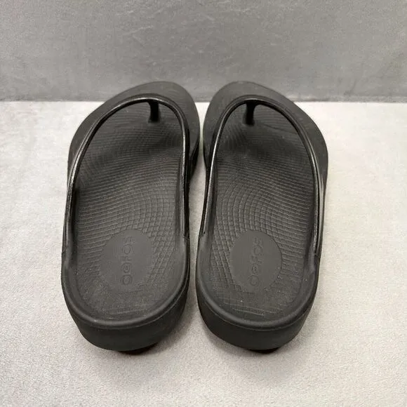 OOFOS OOlala Luxe Womens Size 11 Sandals Black Recovery Lightweight Sport Slides