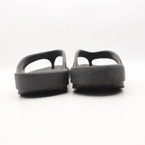 Oofos Oolala Men's 9 Women's 11 Recovery Flip Flop Thong Sandals Black