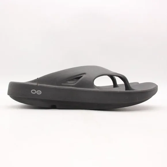 Oofos Oolala Men's 9 Women's 11 Recovery Flip Flop Thong Sandals Black