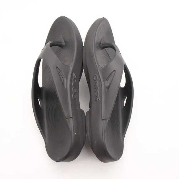 Oofos Oolala Men's 9 Women's 11 Recovery Flip Flop Thong Sandals Black