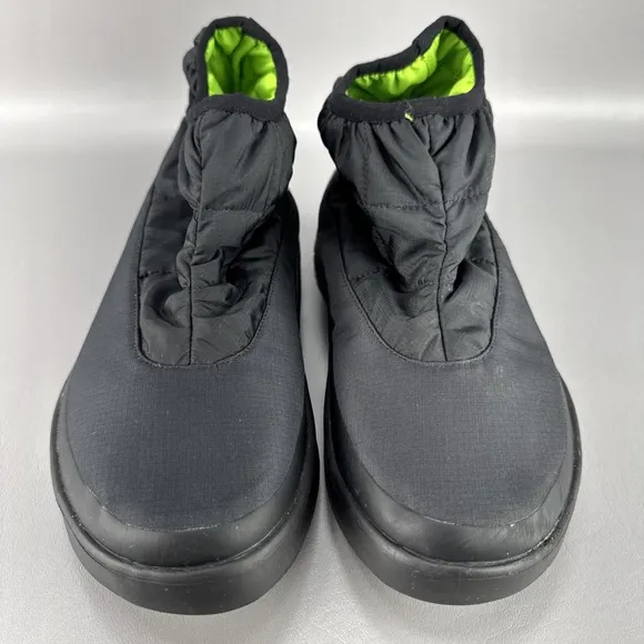 Oofos OOmg Bootie Mens Size 10 Boots Black Shoes Ankle Recovery Pull On Nylon