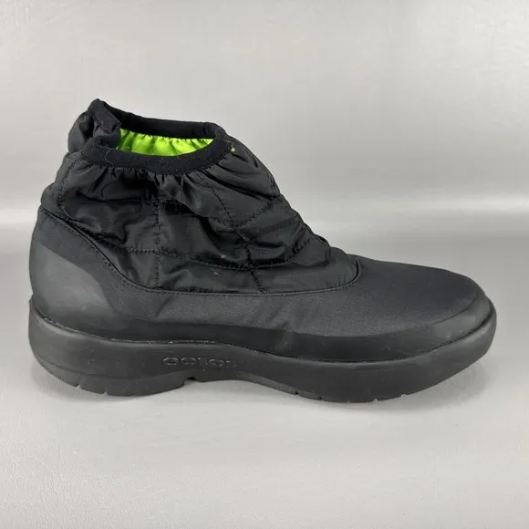 Oofos OOmg Bootie Mens Size 10 Boots Black Shoes Ankle Recovery Pull On Nylon