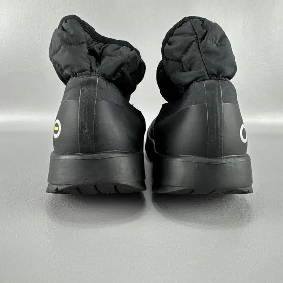 Oofos OOmg Bootie Mens Size 10 Boots Black Shoes Ankle Recovery Pull On Nylon