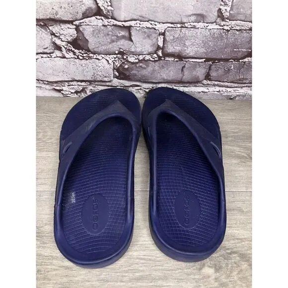 OOFOS OOriginal Navy Blue Lightweight Recovery Flip Flops Sandals Men 42EU/9M US