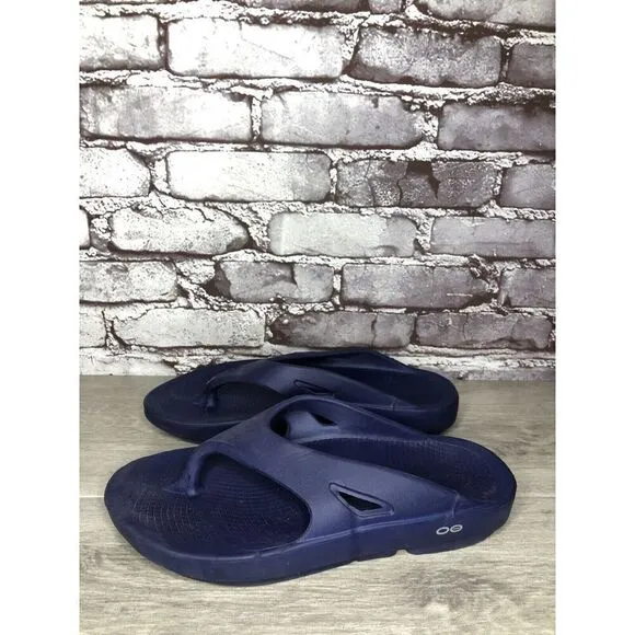 OOFOS OOriginal Navy Blue Lightweight Recovery Flip Flops Sandals Men 42EU/9M US